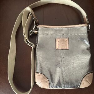 Coach metallic gold swing cross bag purse